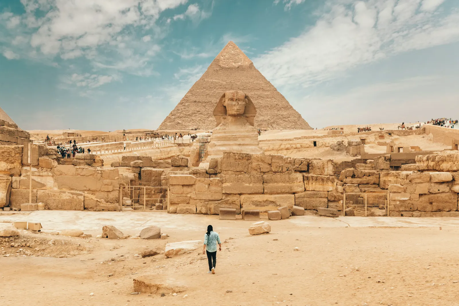 The Great Pyramid and the Sphinx at Giza